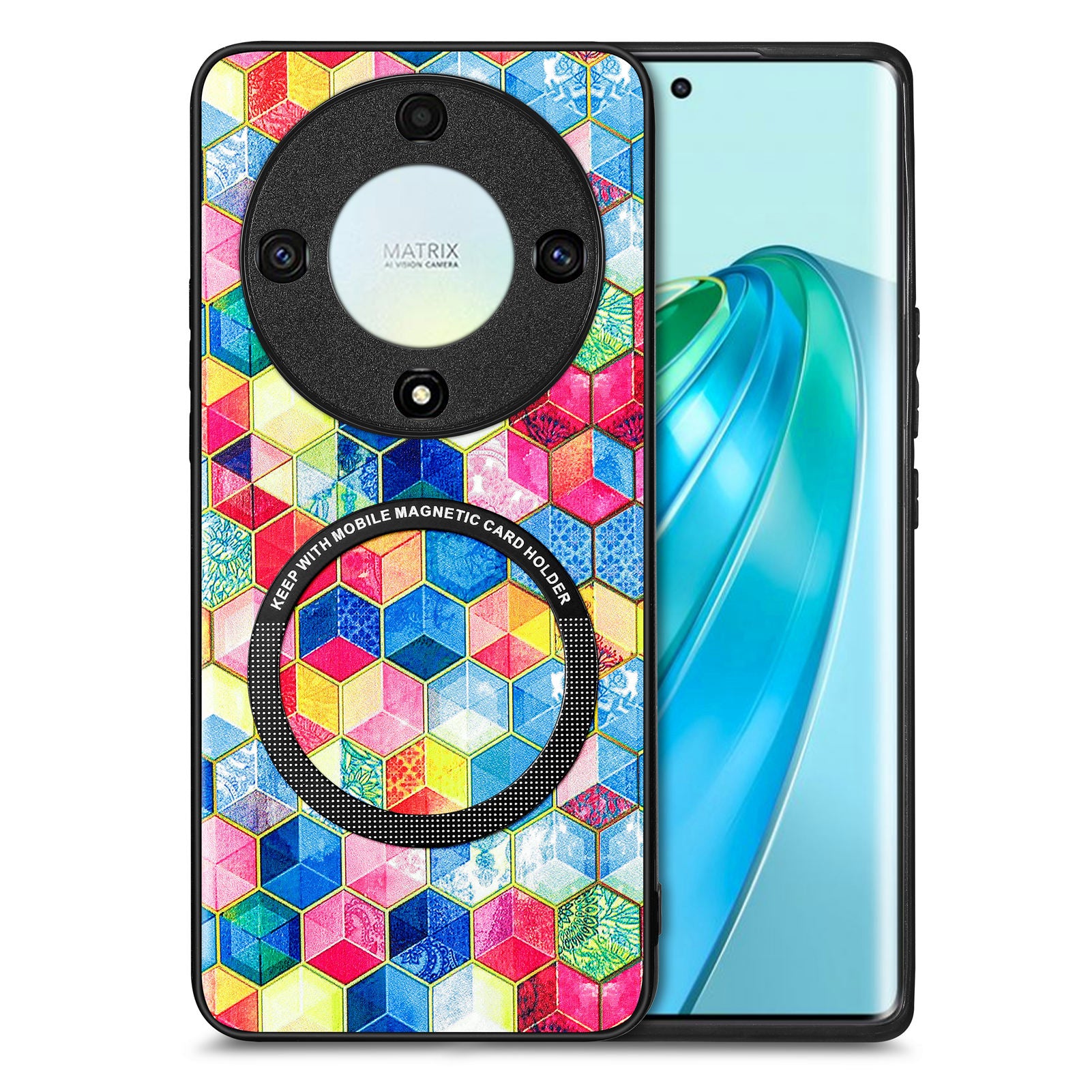 P1 for Honor X40 5G / X9a 5G / Magic5 Lite 5G Case PU Leather Pattern Printing Magnetic Back Cover P1 for Honor X40 5G / X9a 5G / Magic5 Lite 5G Case PU Leather Pattern Printing Magnetic Back Cover